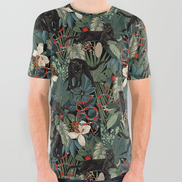 Tropical Black Panther All Over Graphic Tee