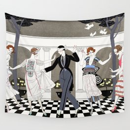 L'Amour est Aveugle, vintage fashion illustration by George Barbier for Joie de vivre Wall Tapestry