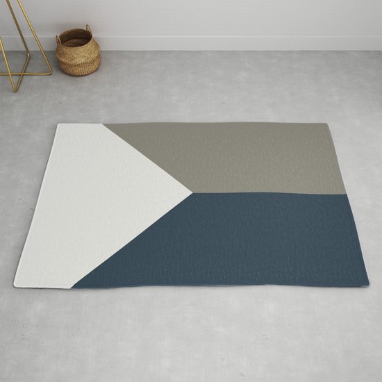 Blue Grey White Abstract Geometric Art Rug By Koovox Society6