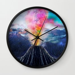 Rainbow Volcano Wall Clock