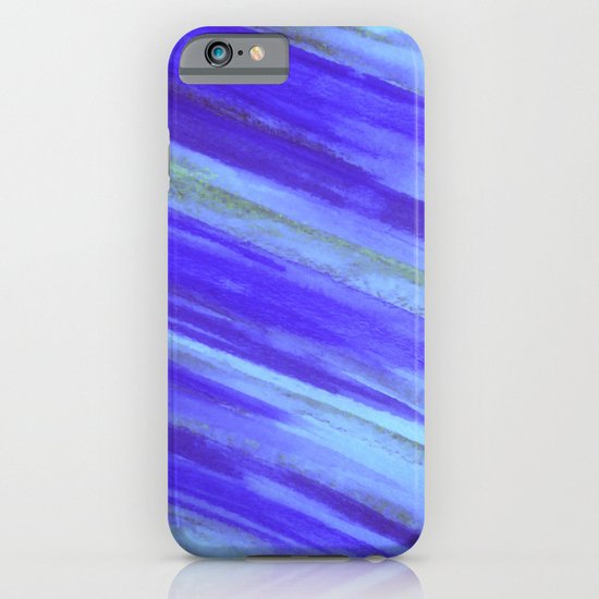 WASHED UP - Bold Blue Stripes Abstract Watercolor Painting Colorful Fun Surfer Ocean Waves iPhone & iPod Case