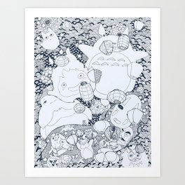 Ghibli-Inspired Collage Kunstdrucke
