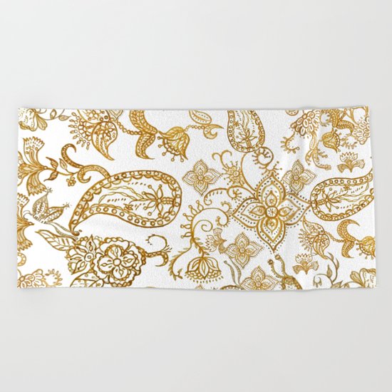 India henna pattern Beach Towel