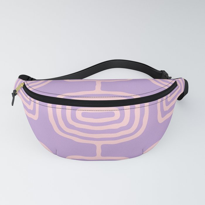 Mid Century Modern Atomic Rings Pattern 125 Lavender and Pink Fanny Pack