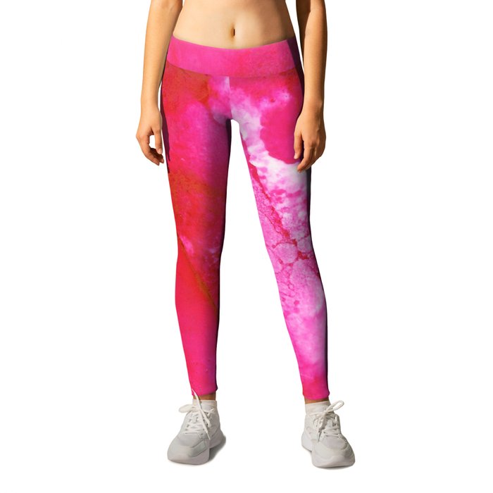 Alpine Rose - Abstract Watercolor Leggings by Melly Terpening | Society6