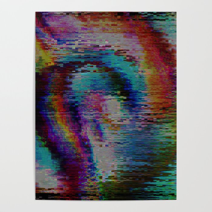 Magic blue night trance glitch Poster