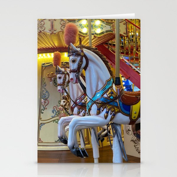 Vintage Carousel Horses Funky Quirky Cute Cozy Boho Maximalism Maximalist Stationery Cards