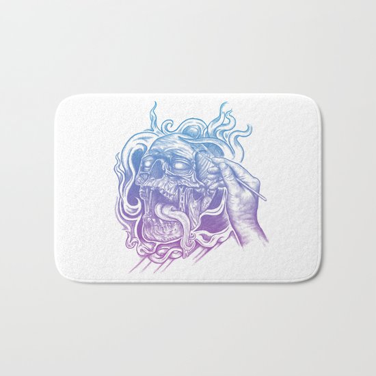 Painted Skull Bath Mat
