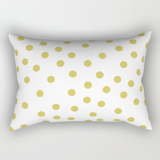 Simply Dots in Mod Yellow on White Rectangular Pillow