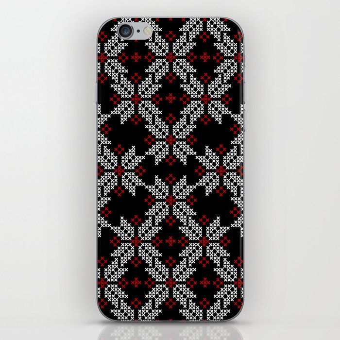 Embroidered cross-stitch seamless pattern with ethnic motifs iPhone Skin
