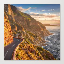 South Africa Photography - Chapman's Peak Drive In The Sunset Canvas Print