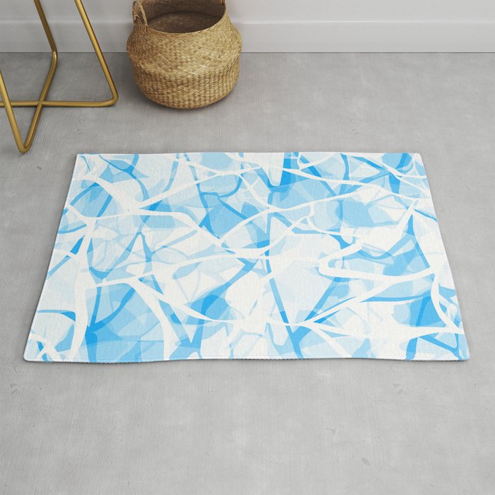 White Blue Abstract Rug By Temas14mk Society6