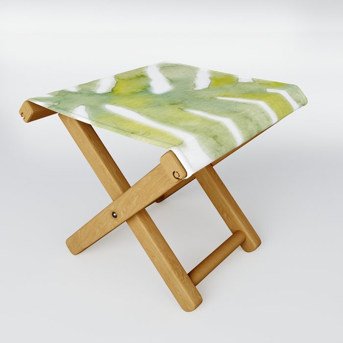 Large Watercolor Tropical Leaf Folding Stool