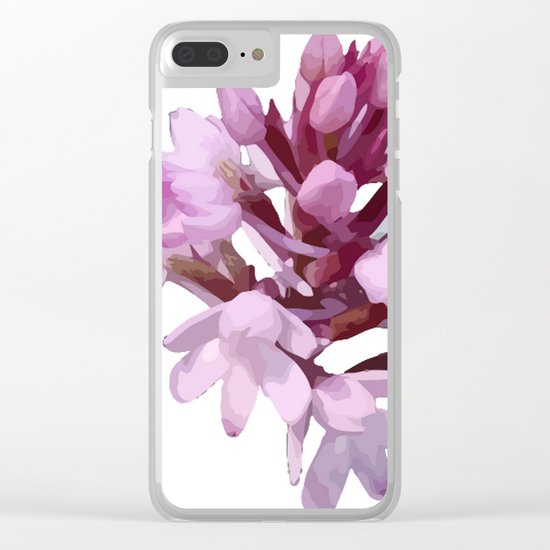 Pink Orchid Wildflower Clear iPhone Case