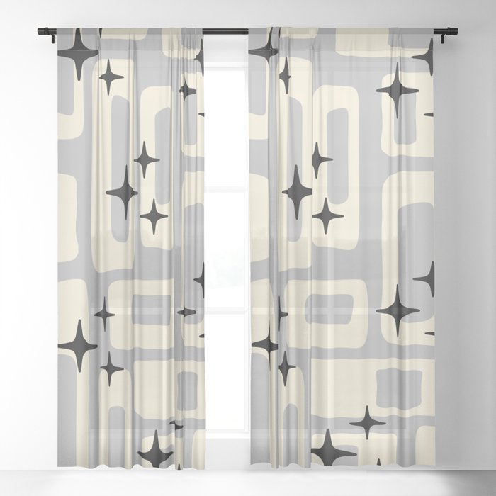Retro Mid Century Modern Abstract Pattern 576 Gray Black ...