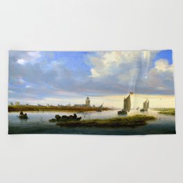 Salomon van Ruysdael View of Deventer seen from the North West Beach Towel