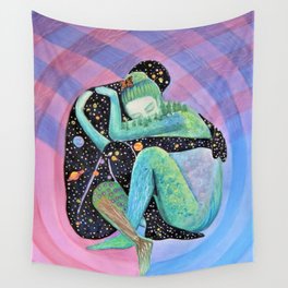 Space Earth Love Painting Nature Soul Mates Couple Wedding Art Tapestry (Infinite Love) Wall Tapestry