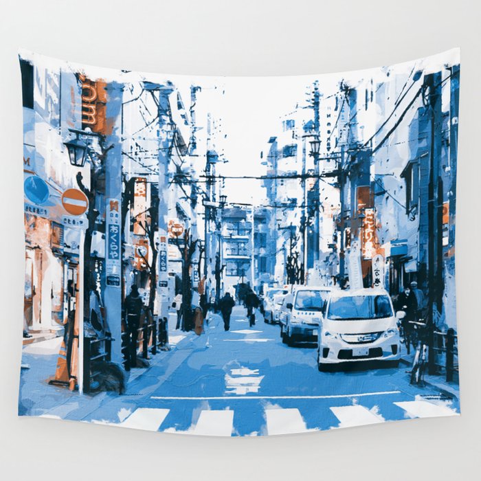 Tokyo Cityscape Wall Tapestry