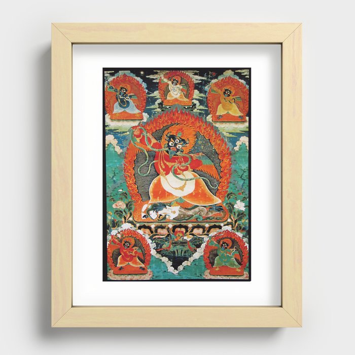 Tibetan Buddhist Hindu Garuda Shambala Recessed Framed Print
