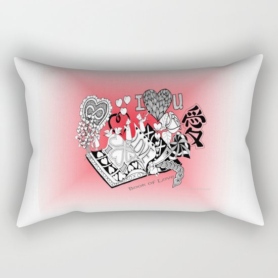 Book of Love A Zentangle Illustration for Children Rectangular Pillow