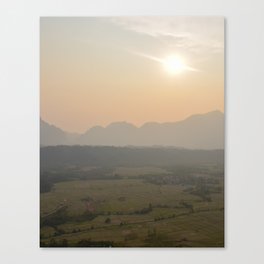 Sunset landscape in Laos, South East Asia | Colorful nature, landscape, travel photography Canvas Print