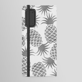 Modern white silver luxury tropical pineapple  Android Wallet Case
