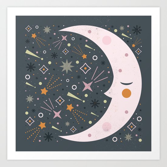 Mr Moon Art Print