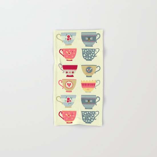 Tea Cups Hand & Bath Towel