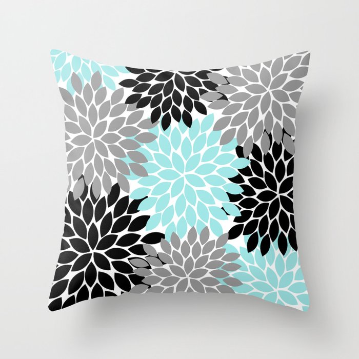 Aqua and gray throw pillows best sale