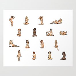 Figure Drawing Nudes Art Print