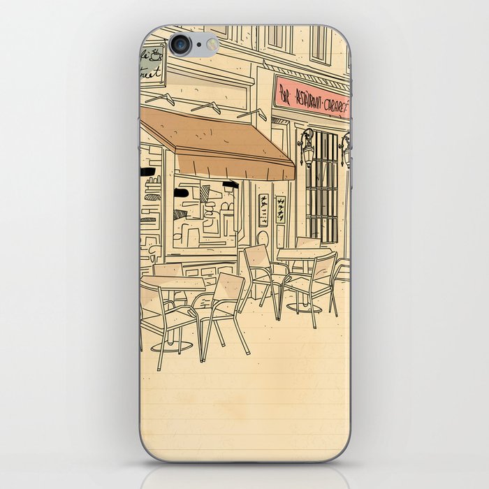 street cafe sketch iPhone Skin