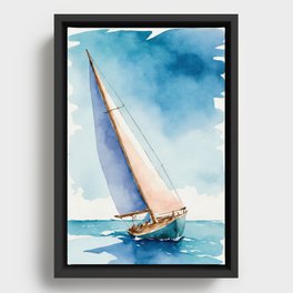 Sailing in clear waters Framed Canvas