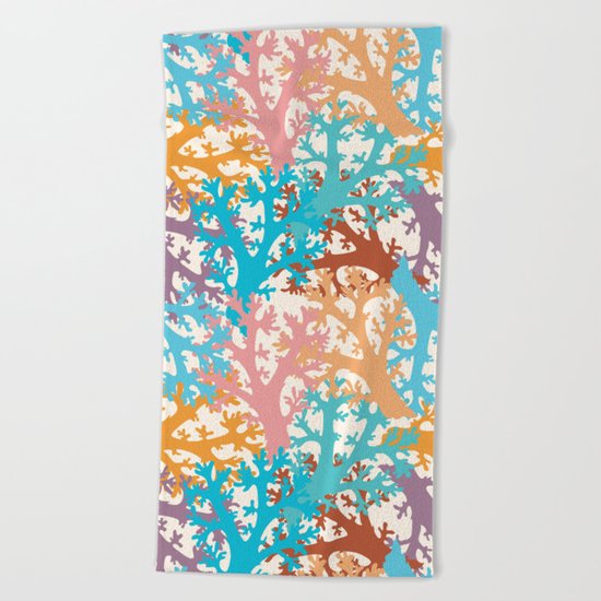 Pastel Marine Pattern 05 Beach Towel