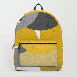 Modern Yellow And Gray Geometric 3 Backpack