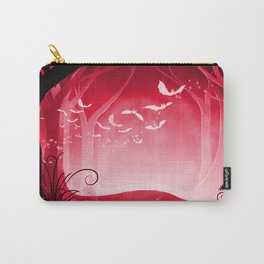 Dark Forest at Dawn in Ruby Carry-All Pouch