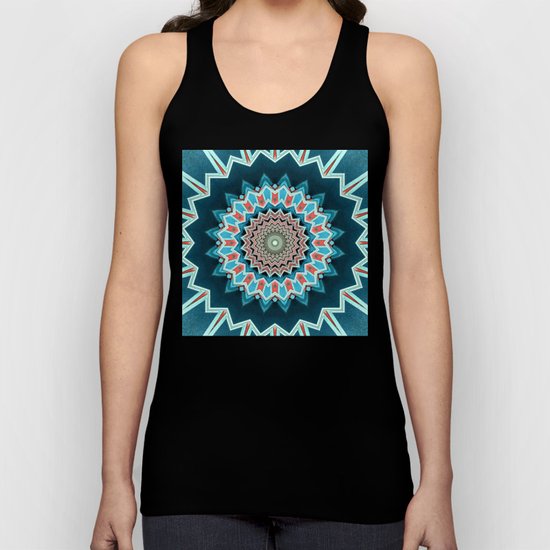 Blue And Turquoise Pattern Unisex Tank Top