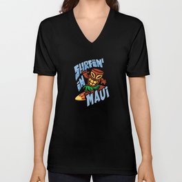 Surfing in Maui V Neck T Shirt
