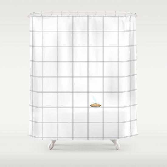 Pie Cooling On The Windowpane Pattern Shower Curtain By