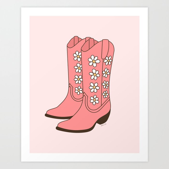 Vintage pink top cowboy boots