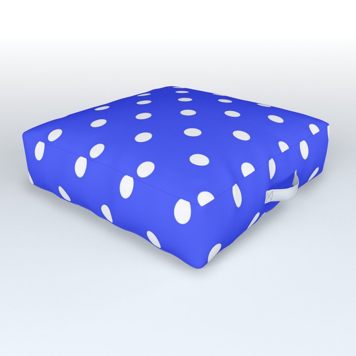 Light Indigo Blue Polka Dots Outdoor Floor Cushion