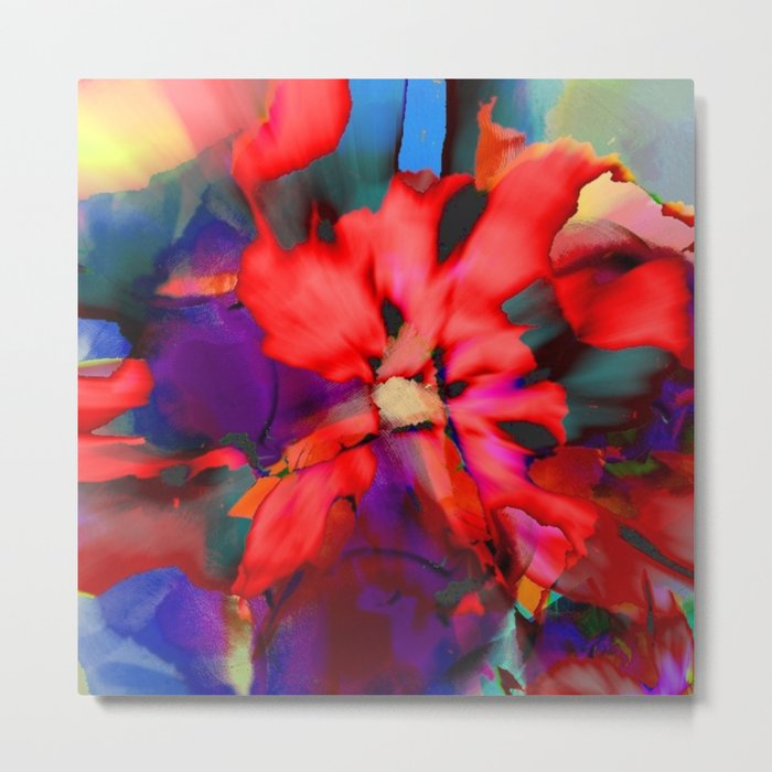 Colorful Floral Abstract Metal Print