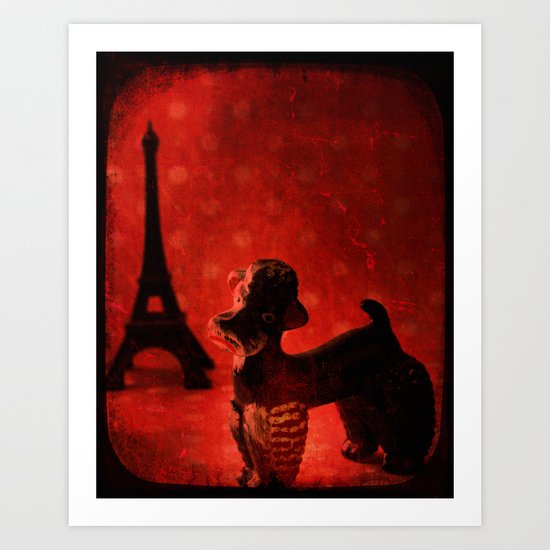 A Poodle in Paris Art Print