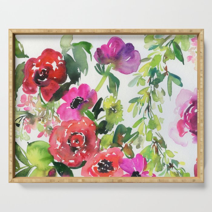the pink flowers N.o 8 Serving Tray