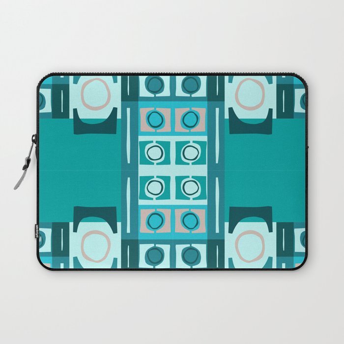 Mid-century squares and circles Laptop Sleeve