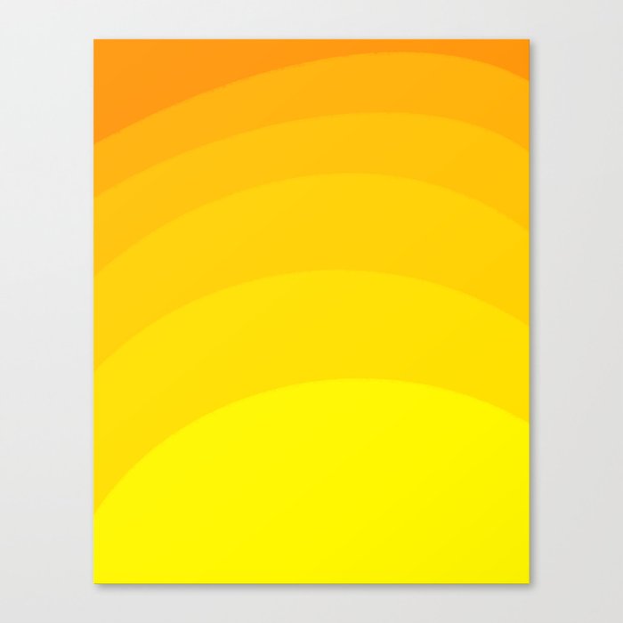 Mid-Century Modern Ombre Yellow Orange Sunrise Canvas Print