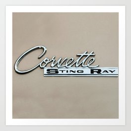 Corvette Sing Ray - Classic Car Logo Art Print