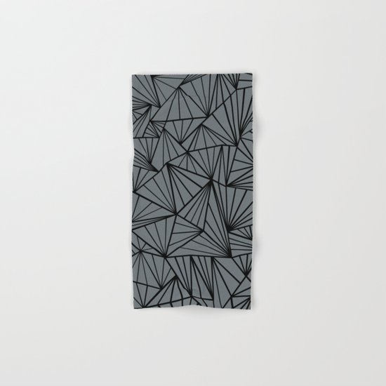 Ab Fan Grey and Black Hand & Bath Towel