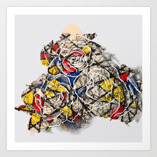 Primary Flowers Art Print