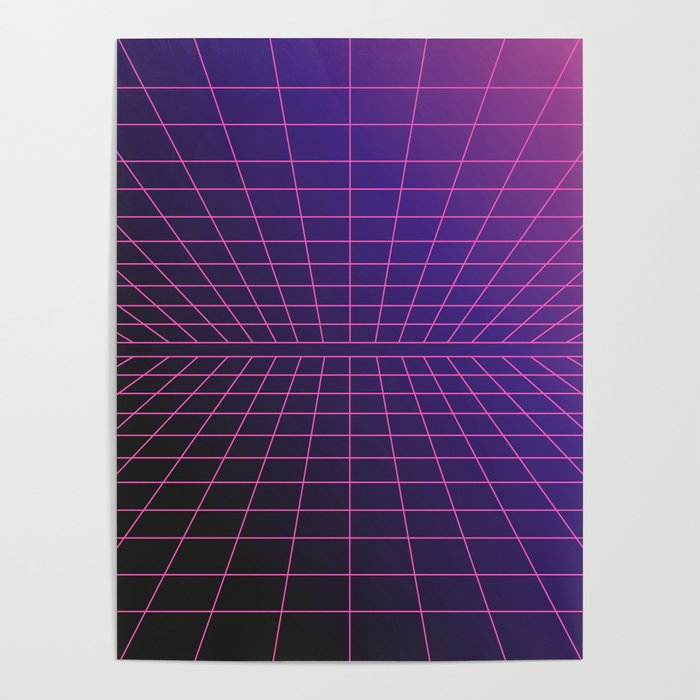 Outrun Grid / 80s Retro Poster