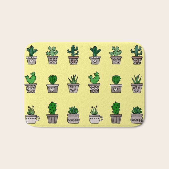 Cactus Pattern Bath Mat